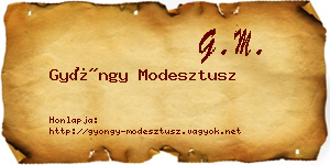 Gyöngy Modesztusz névjegykártya